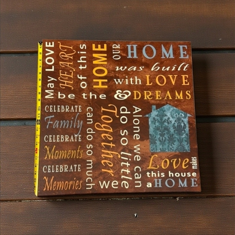 Inspirational Home Wall Decor with Multicolor Text! NIB